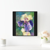 Giant Bearded Iris Vierkante Klok (Huis)