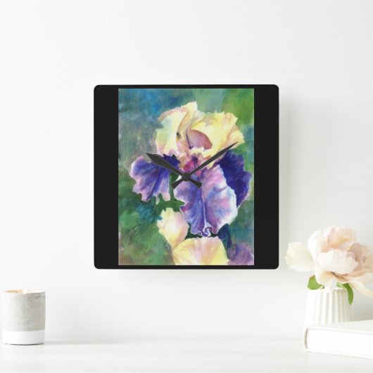 Giant Bearded Iris Vierkante Klok (Huis)