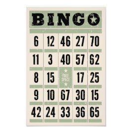 GIANT BINGO KAART FOTO AFDRUK