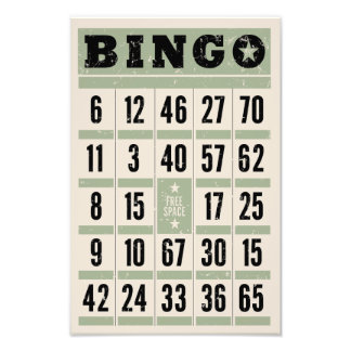 GIANT BINGO KAART FOTO AFDRUK