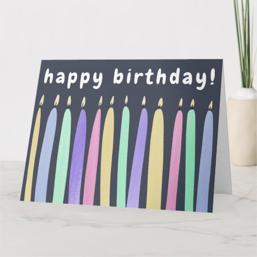 Giant Birthday Candles Illustration | Blanco Kaart (Voorkant)