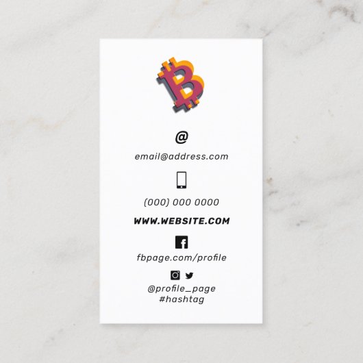 Giant Bitmunt symbool Visitekaartje (Achterkant)