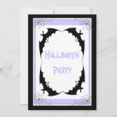 Giant Black Bats & Cobwebs Halloween Party Kaart (Voorkant)