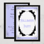 Giant Black Bats & Cobwebs Halloween Party Kaart (Voorkant / Achterkant)