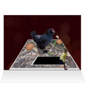 Giant Black Eating Rooster Birthday Kaart (Binnen Horizontaal (Boven))
