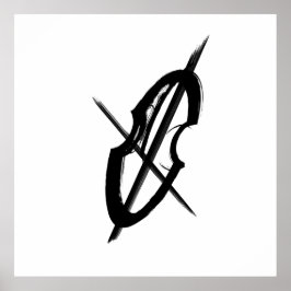 Giant Black White Cello Music Musician Drawing Poster