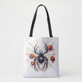 Giant Black Widow Spider Web Tote Bag (Voorkant)