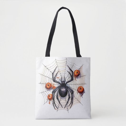 Giant Black Widow Spider Web Tote Bag (Voorkant)
