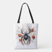 Giant Black Widow Spider Web Tote Bag (Achterkant)