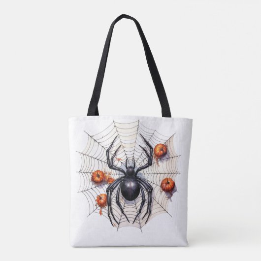 Giant Black Widow Spider Web Tote Bag (Achterkant)