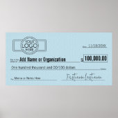 Giant Blank Check voor Sweepstakes, Awards, Liefda Poster (Voorkant)