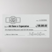 Giant Blank Check voor Sweepstakes, Awards, Liefda Poster (Voorkant)