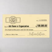 Giant Blank Check voor Sweepstakes, Awards, Liefda Poster (Voorkant)
