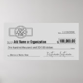 Giant Blank Check voor Sweepstakes, Awards, Liefda Poster (Voorkant)