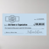 Giant Blank Check voor Sweepstakes, Awards, Liefda Poster (Voorkant)