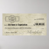 Giant Blank Check voor Sweepstakes, Awards, Liefda Poster (Voorkant)
