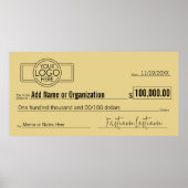 Giant Blank Check voor Sweepstakes, Awards, Liefda Poster (Voorkant)
