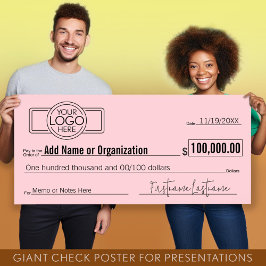 Giant Blank Check voor Sweepstakes, Awards, Liefda Poster