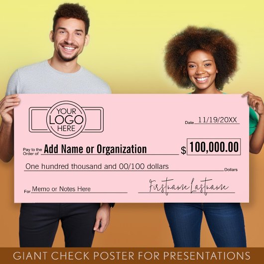 Giant Blank Check voor Sweepstakes, Awards, Liefda Poster