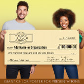 Giant Blank Check voor Sweepstakes, Awards, Liefda Poster