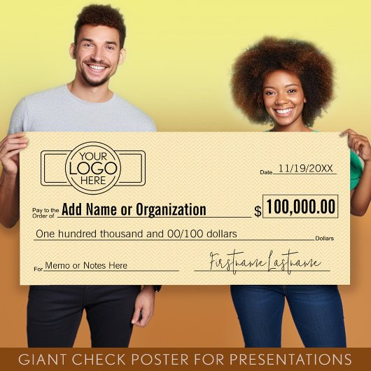 Giant Blank Check voor Sweepstakes, Awards, Liefda Poster