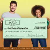 Giant Blank Check voor Sweepstakes, Awards, Liefda Poster