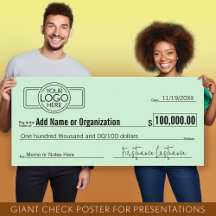 Giant Blank Check voor Sweepstakes, Awards, Liefda