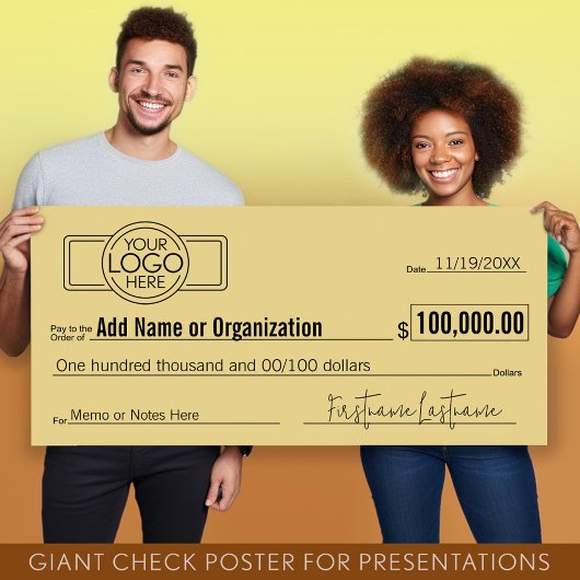 Giant Blank Check voor Sweepstakes, Awards, Liefda Poster