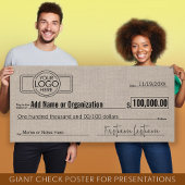 Giant Blank Check voor Sweepstakes, Awards, Liefda Poster