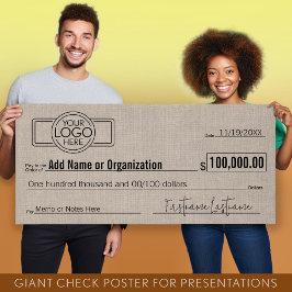 Giant Blank Check voor Sweepstakes, Awards, Liefda Poster