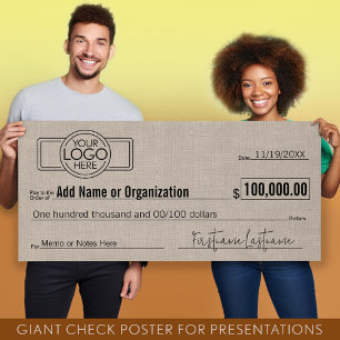 Giant Blank Check voor Sweepstakes, Awards, Liefda Poster
