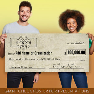 Giant Blank Check voor Sweepstakes, Awards, Liefda Poster