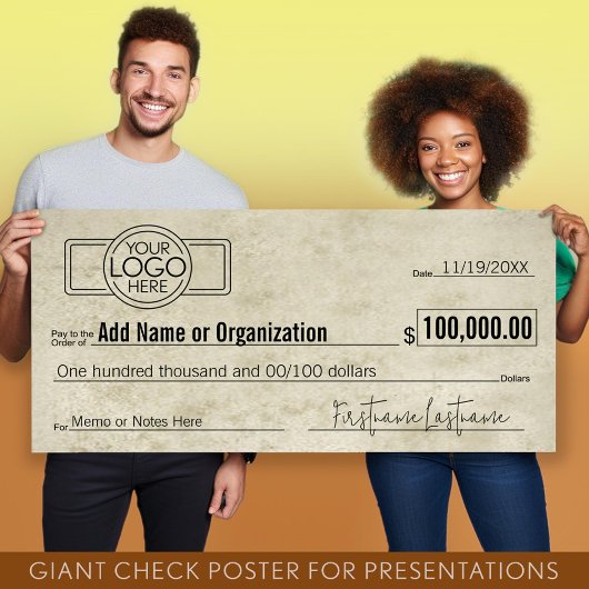 Giant Blank Check voor Sweepstakes, Awards, Liefda Poster