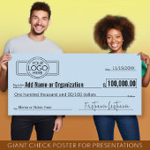 Giant Blank Check voor Sweepstakes, Awards, Liefda Poster