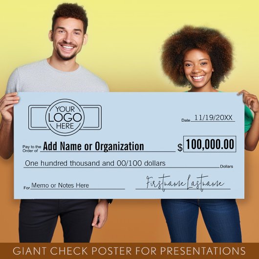 Giant Blank Check voor Sweepstakes, Awards, Liefda Poster