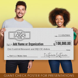 Giant Blank Check voor Sweepstakes, Awards, Liefda Poster
