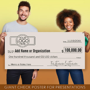 Giant Blank Check voor Sweepstakes, Awards, Liefda Poster