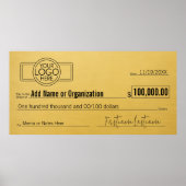 Giant Blank Check voor Sweepstakes, Awards, Liefda Poster (Voorkant)