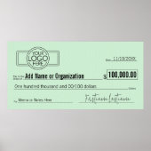 Giant Blank Check voor Sweepstakes, Awards, Liefda Poster (Voorkant)