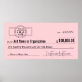 Giant Blank Check voor Sweepstakes, Awards, Liefda Poster (Voorkant)