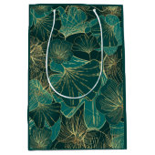 Giant blauw-groene bladeren medium cadeauzakje (Voorkant)