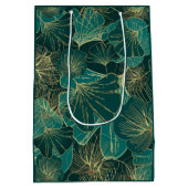 Giant blauw-groene bladeren medium cadeauzakje (Achterkant)