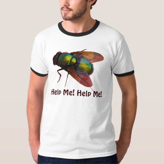 Giant Blow-Fly Grappig "Help me!" T-Shirt (Voorkant)