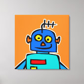 Giant Blue Cartoon Robot Canvas afdrukken (Voorkant)