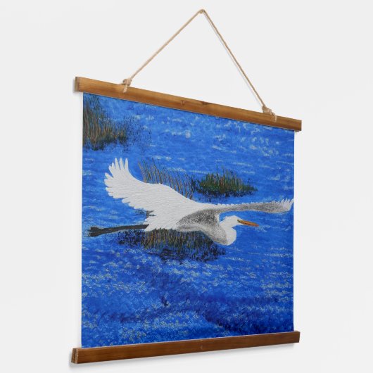 Giant Blue Heron, estuarium Hangend Wandkleed (Gebogen)