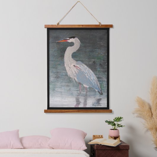 Giant Blue Heron "patiënten" Hangend Wandkleed (Slaapkamer)