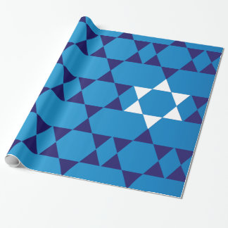 Giant Blue Jewish Stars Cadeaupapier