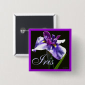 Giant Blue Paars Iris Vierkante Button 5,1 Cm (Voorkant /achterkant)