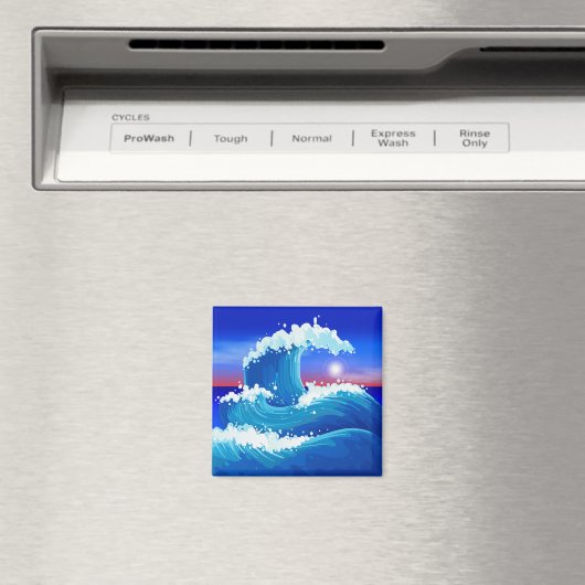 Giant Blue Tsunami Wave with Sun Drawing Magneet (Insitu (Vaatwasser))