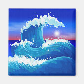 Giant Blue Tsunami Wave with Sun Drawing Magneet (Voorkant)